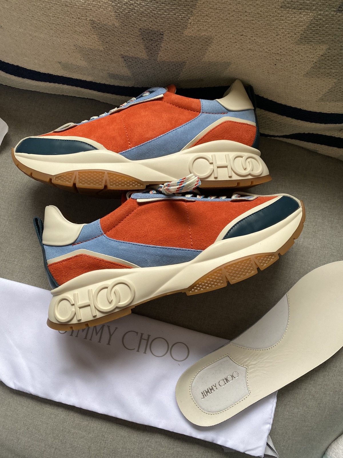 Jimmy Choo raine retro 90's sneakers wash red/orange 42/9