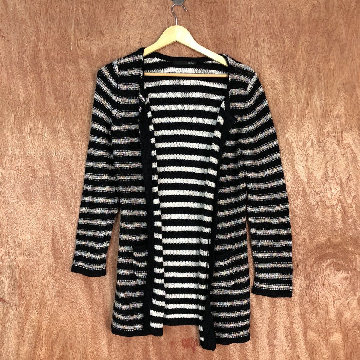 Japanese Brand Heather stripe Multicolor Cardigan cobain knitwear #6040 Size US M / EU 48-50 / 2 - 3 Thumbnail