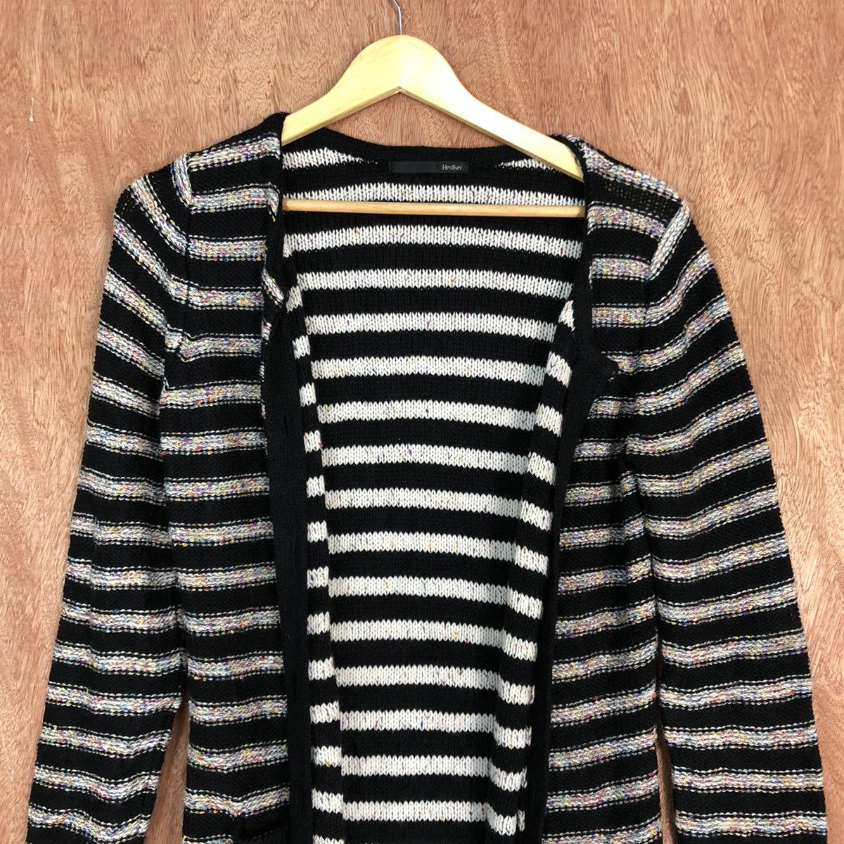 Japanese Brand Heather stripe Multicolor Cardigan cobain knitwear #6040 Size US M / EU 48-50 / 2 - 8 Thumbnail
