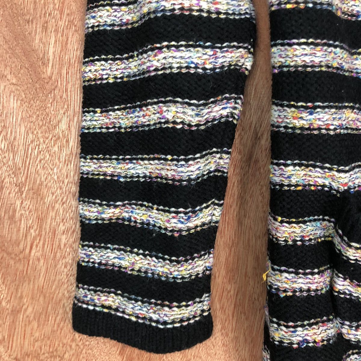 Japanese Brand Heather stripe Multicolor Cardigan cobain knitwear #6040 Size US M / EU 48-50 / 2 - 6 Thumbnail