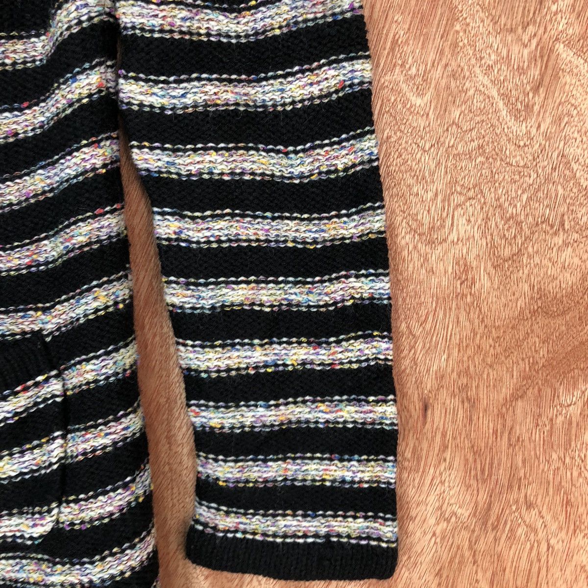 Japanese Brand Heather stripe Multicolor Cardigan cobain knitwear #6040 Size US M / EU 48-50 / 2 - 4 Thumbnail