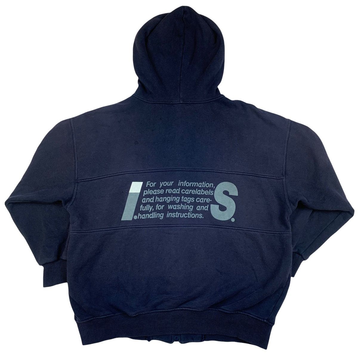image of 80’S I.s. Issey Miyake X Chisato Tsumori “Care Label” Jacket in Navy, Men's (Size Small)