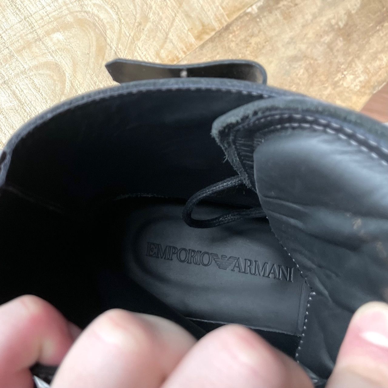 Emporio Armani Emporio Armani Black Patent Leather Combat Boots Size US 8 / EU 41 - 11 Thumbnail