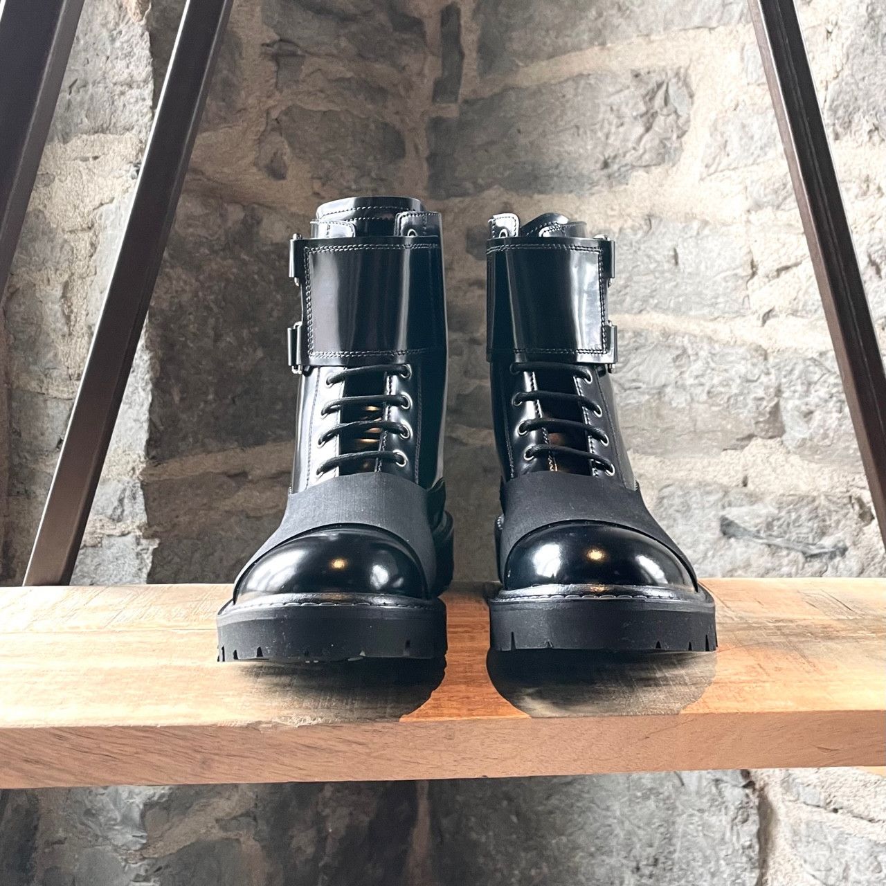 Emporio Armani Emporio Armani Black Patent Leather Combat Boots Size US 8 / EU 41 - 3 Thumbnail