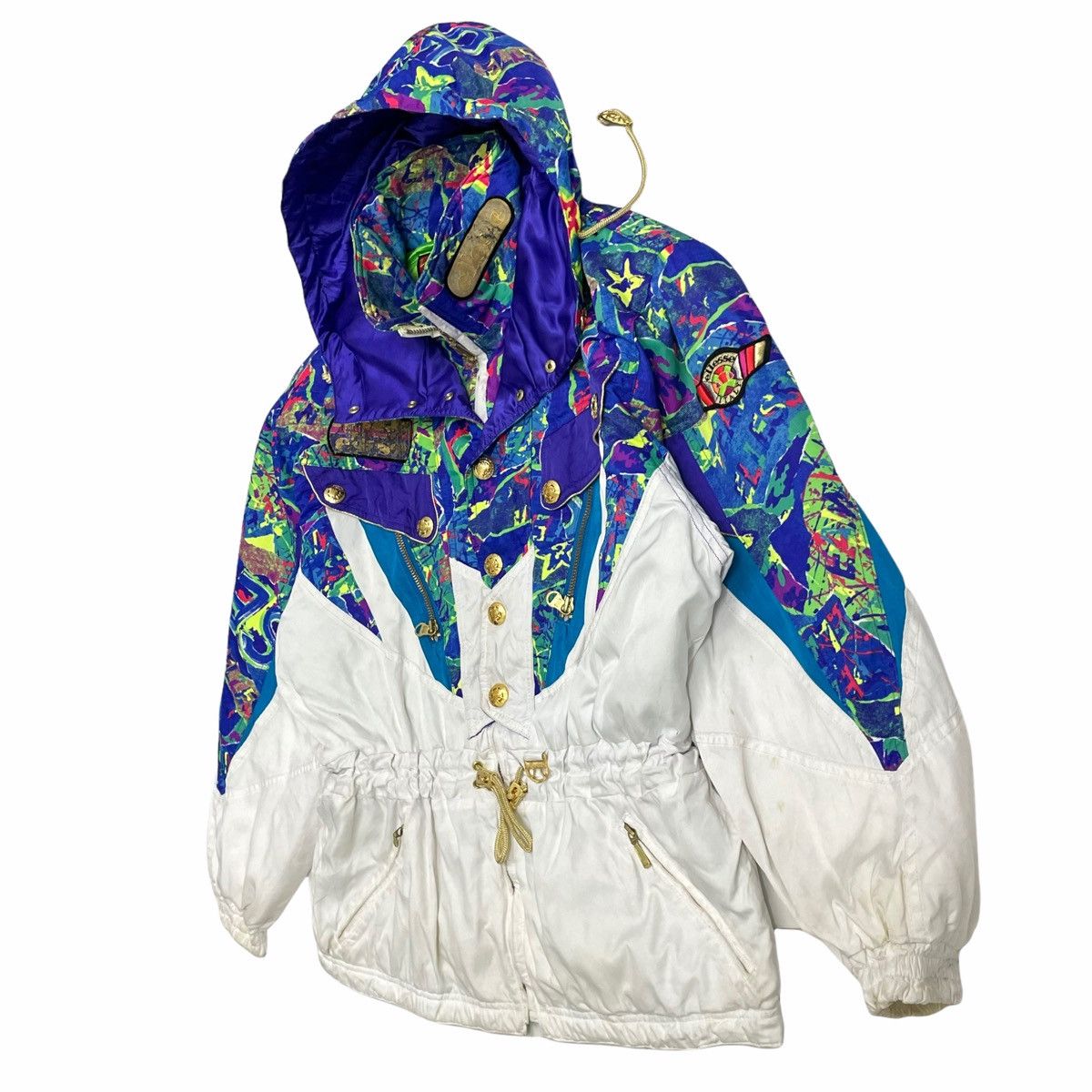 💥80s ELLESE TACTICAL MULTICOLOUR SKI JACKET