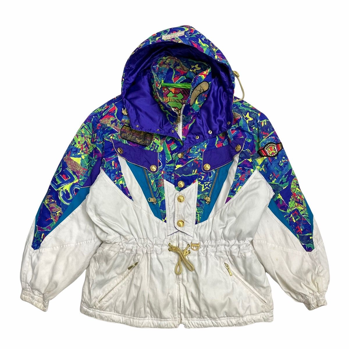 💥80s ELLESE TACTICAL MULTICOLOUR SKI JACKET