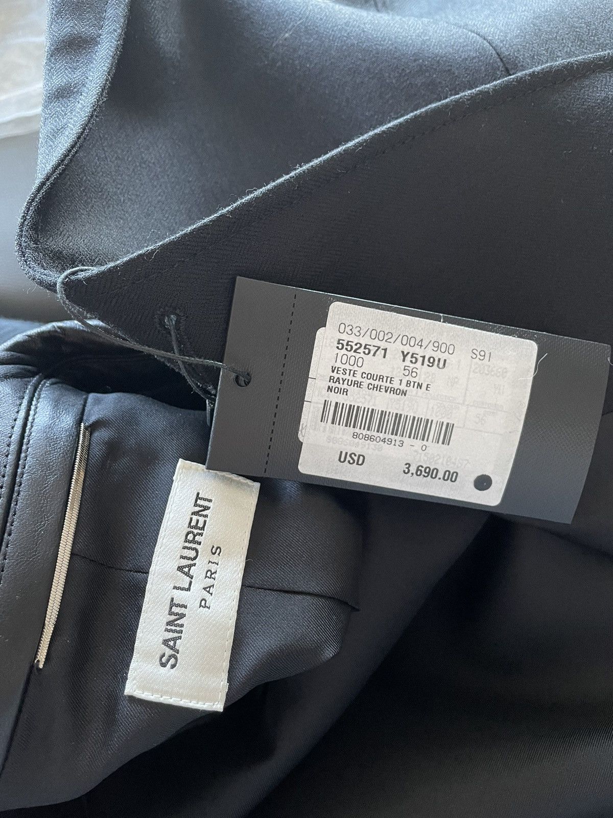 Hedi Slimane $4k+ Super Runway Travis Scott Leather Blazer Size US XL / EU 56 / 4 - 8 Thumbnail