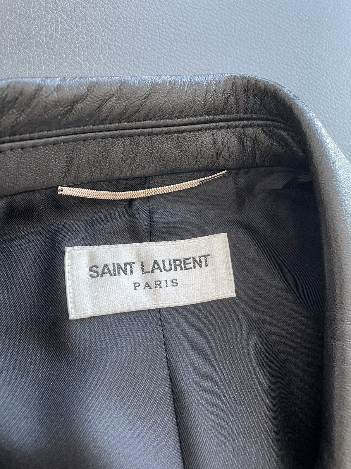 Hedi Slimane $4k+ Super Runway Travis Scott Leather Blazer Size US XL / EU 56 / 4 - 5 Thumbnail