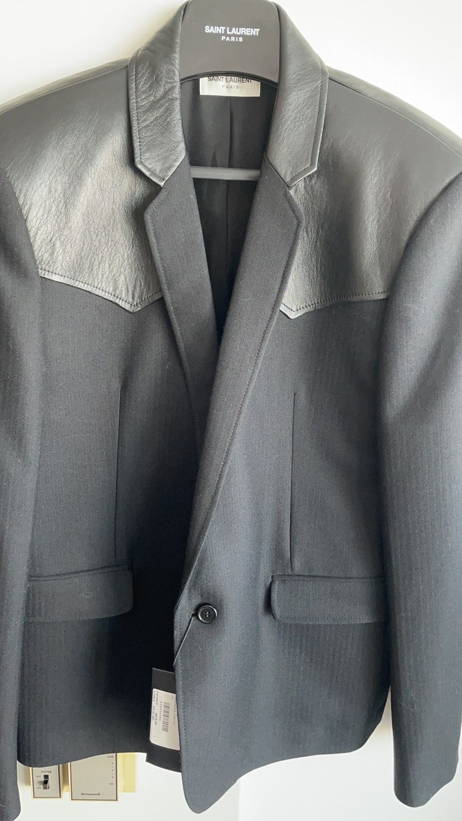 Hedi Slimane $4k+ Super Runway Travis Scott Leather Blazer Size US XL / EU 56 / 4 - 20 Thumbnail