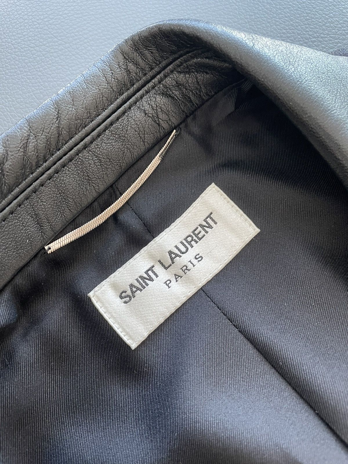Hedi Slimane $4k+ Super Runway Travis Scott Leather Blazer Size US XL / EU 56 / 4 - 7 Thumbnail