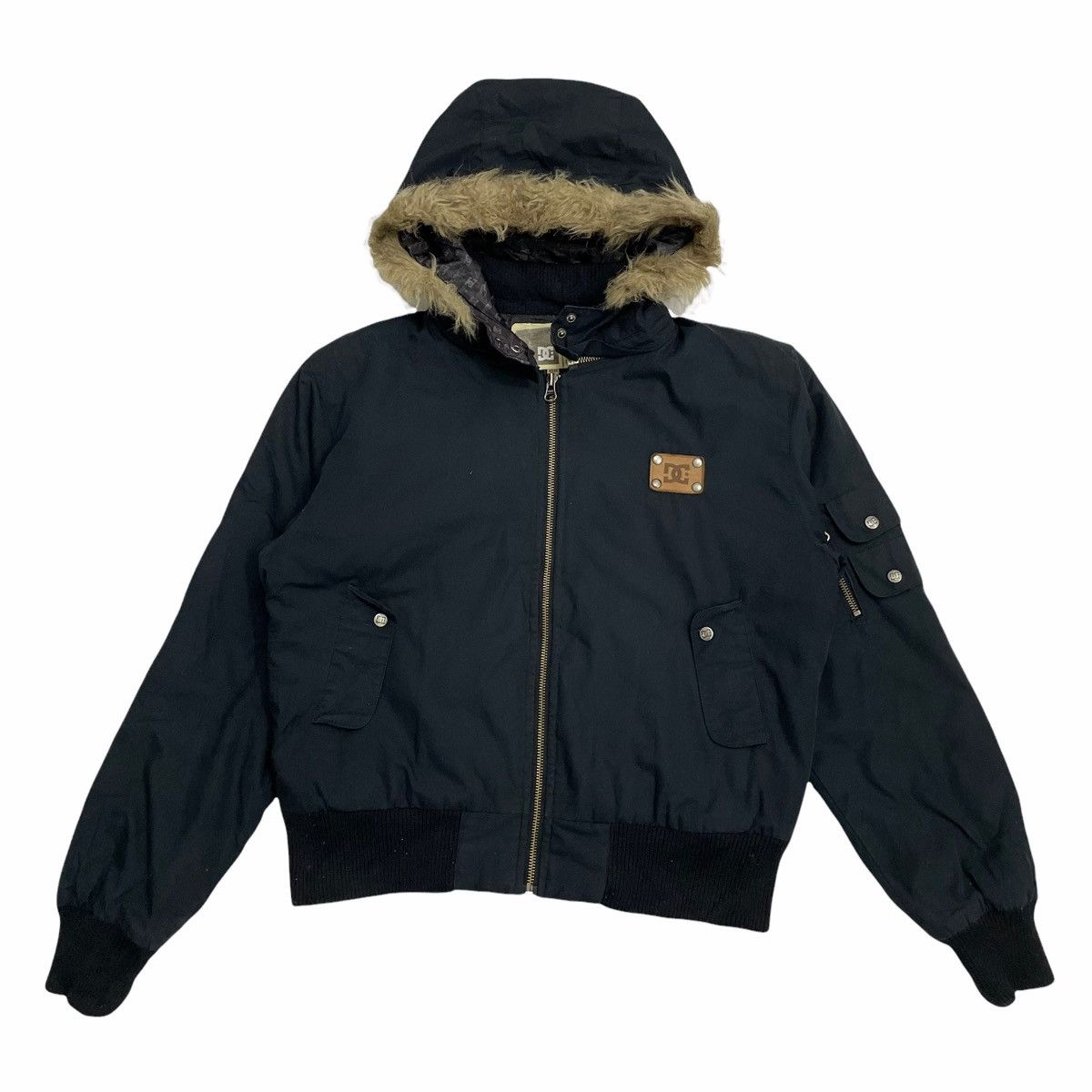 DC 💥CROPPED DCSHOECOUSA FURRY BOMBER JACKET Size M / US 6-8 / IT 42-44 - 1 Thumbnail