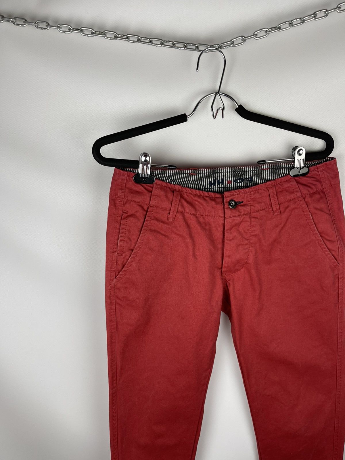 NN07 No Nationality NN07 red denim chino pants logo trousers Size US 29 - 2 Thumbnail