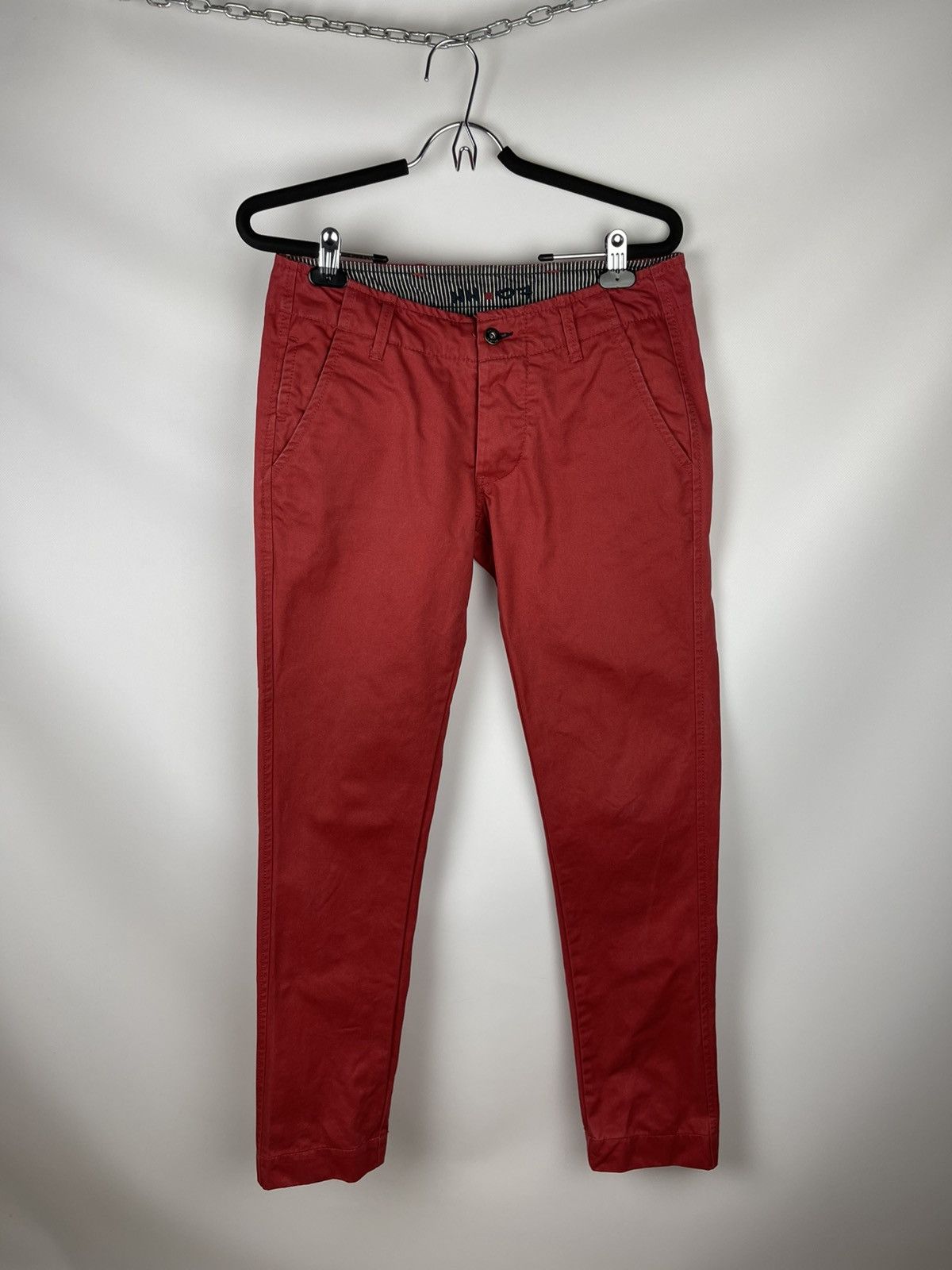 NN07 No Nationality NN07 red denim chino pants logo trousers Size US 29 - 1 Thumbnail