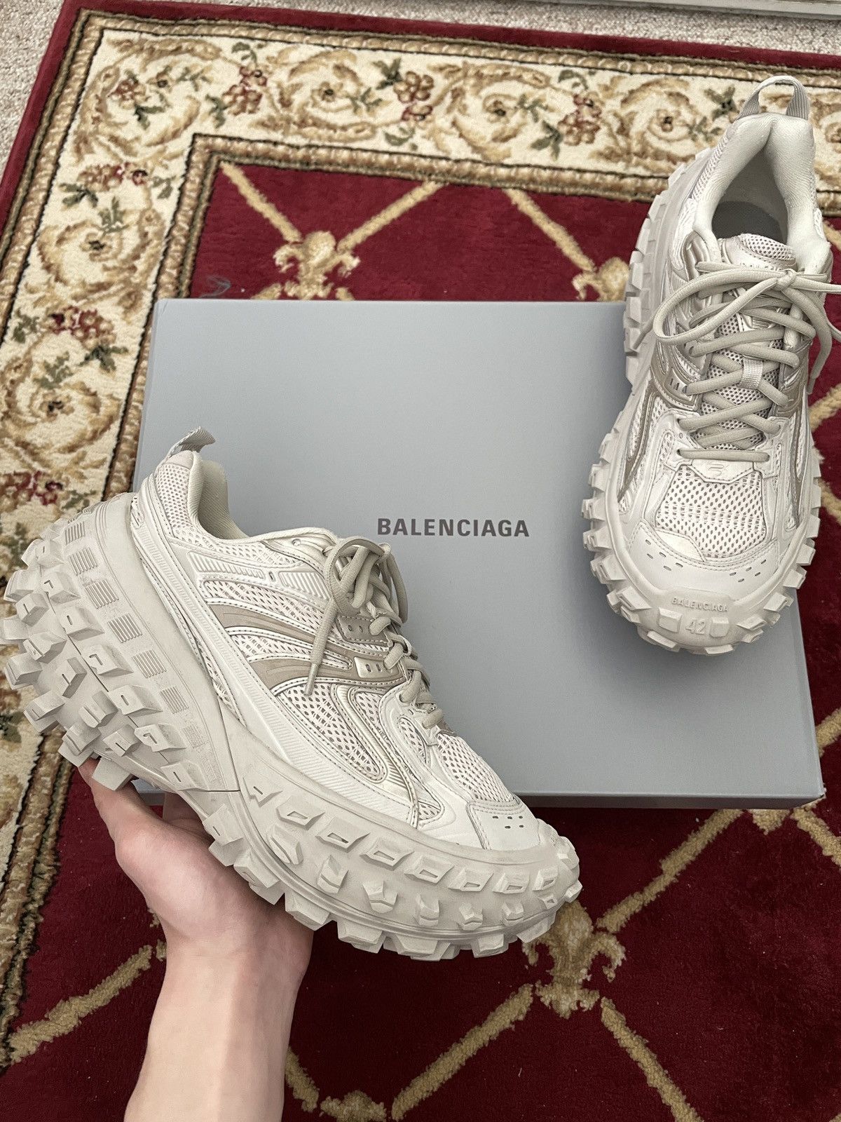 Balenciaga Balenciaga defender sneaker beige white | Grailed