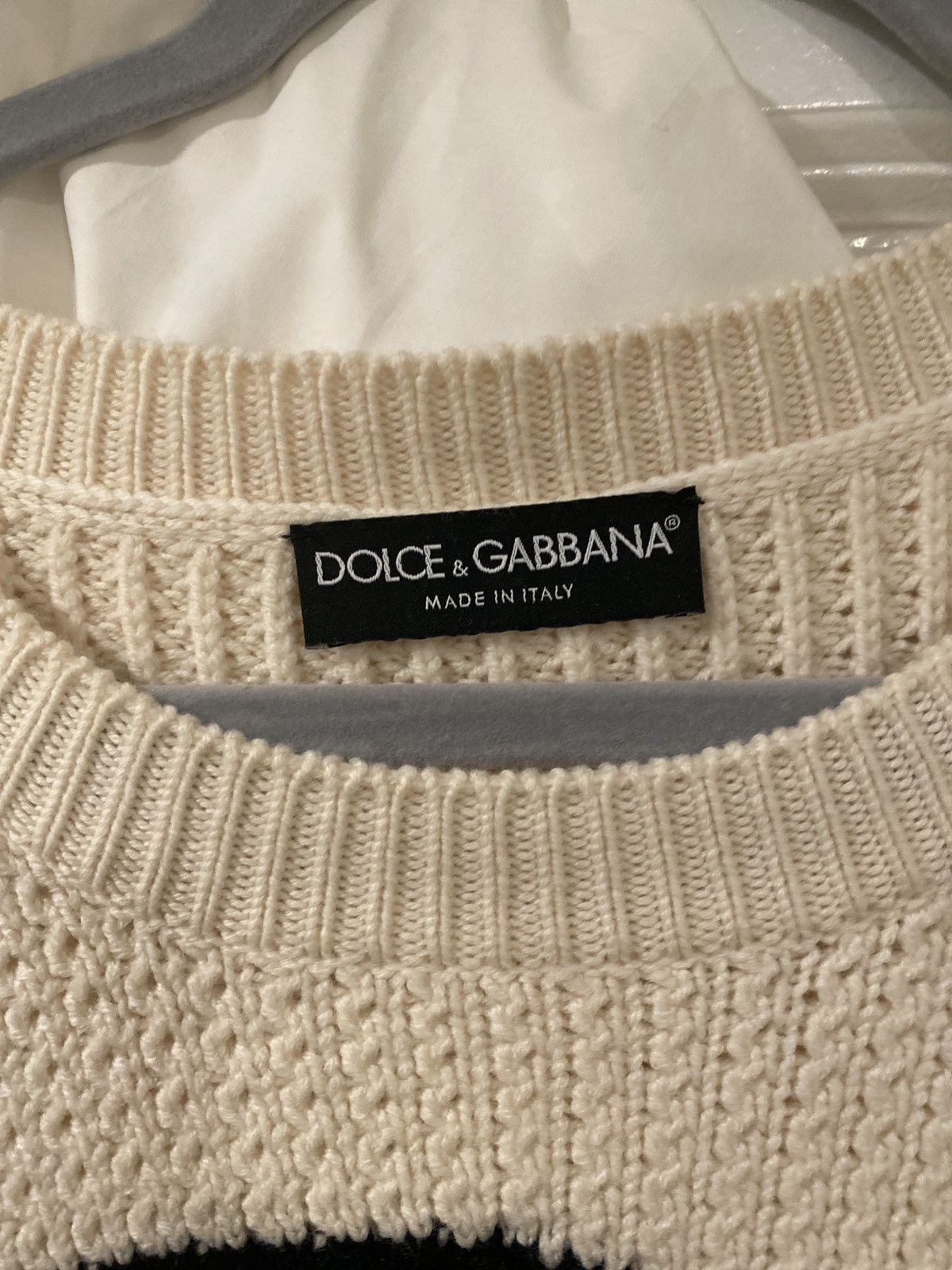 Dolce & Gabbana DOLCE & GABANNA Cream Sweater Size US XL / EU 56 / 4 - 2 Thumbnail