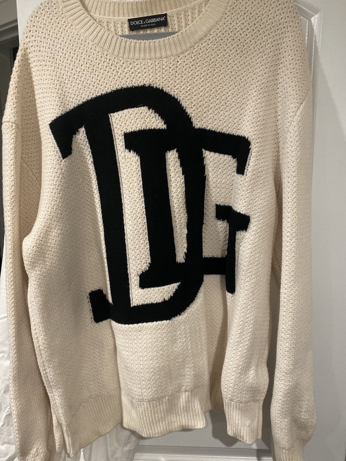 Dolce & Gabbana DOLCE & GABANNA Cream Sweater Size US XL / EU 56 / 4 - 1 Thumbnail