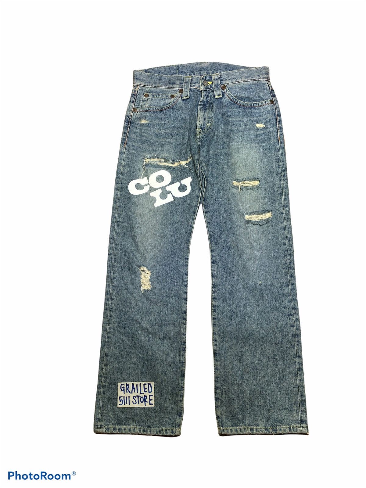 Japanese Brand Co & Lu Distressed Denim Jeans