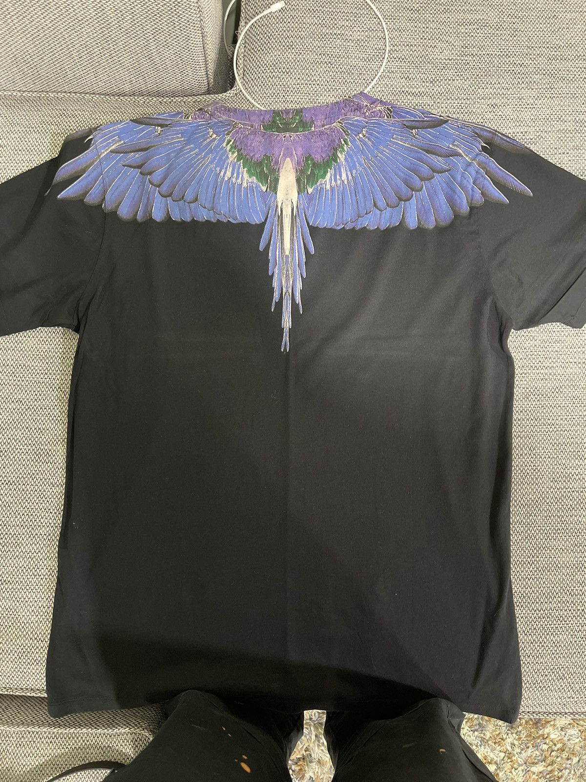 Marcelo Burlon Mens Marcelo burlon black and blue winged T shirt Size US L / EU 52-54 / 3 - 3 Thumbnail