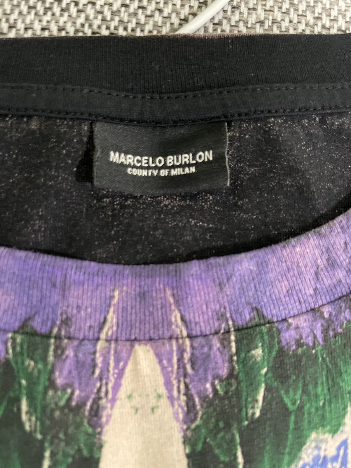 Marcelo Burlon Mens Marcelo burlon black and blue winged T shirt Size US L / EU 52-54 / 3 - 2 Thumbnail