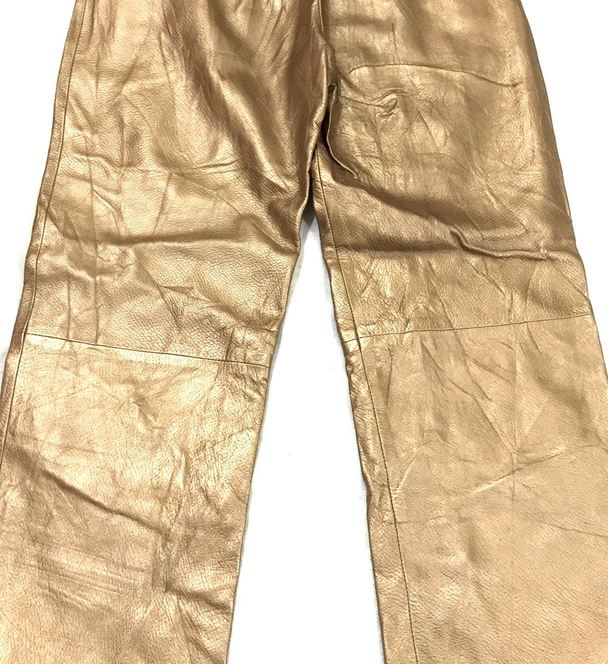 Genuine Leather × Kenzo Archive! Kenzo Homme Golden shiny leather pant Size US 26 / EU 42 - 7 Thumbnail