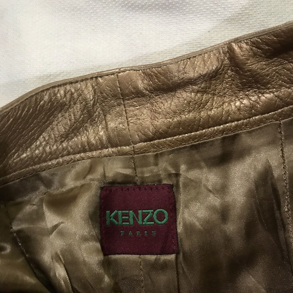 Genuine Leather × Kenzo Archive! Kenzo Homme Golden shiny leather pant Size US 26 / EU 42 - 9 Thumbnail