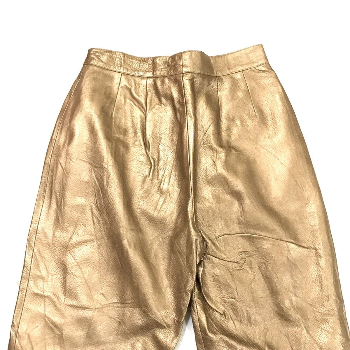 Genuine Leather × Kenzo Archive! Kenzo Homme Golden shiny leather pant Size US 26 / EU 42 - 6 Thumbnail