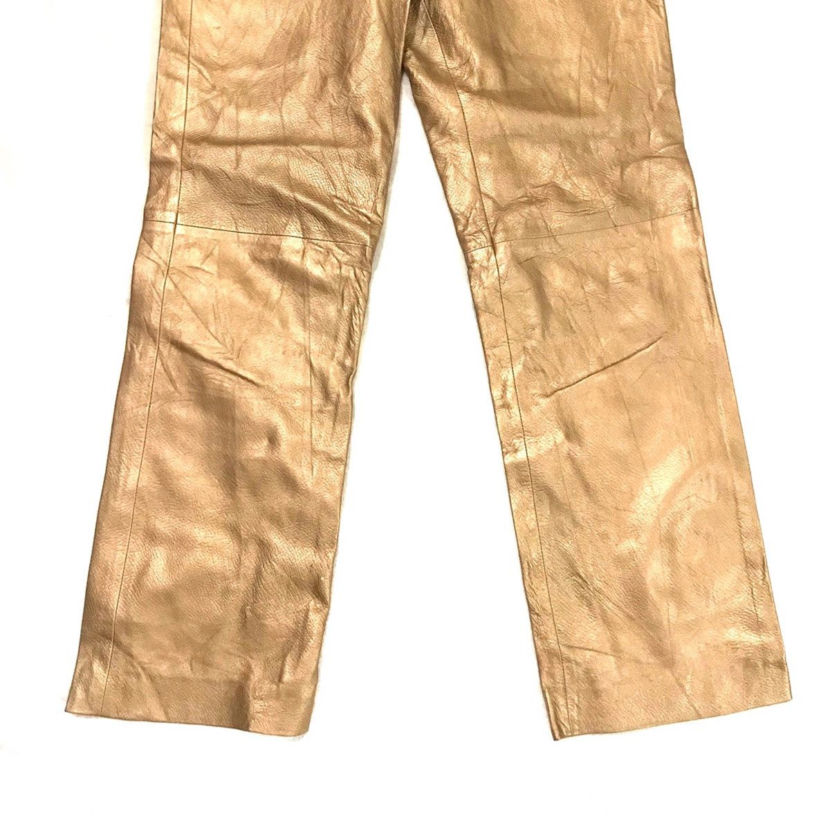 Genuine Leather × Kenzo Archive! Kenzo Homme Golden shiny leather pant Size US 26 / EU 42 - 5 Thumbnail
