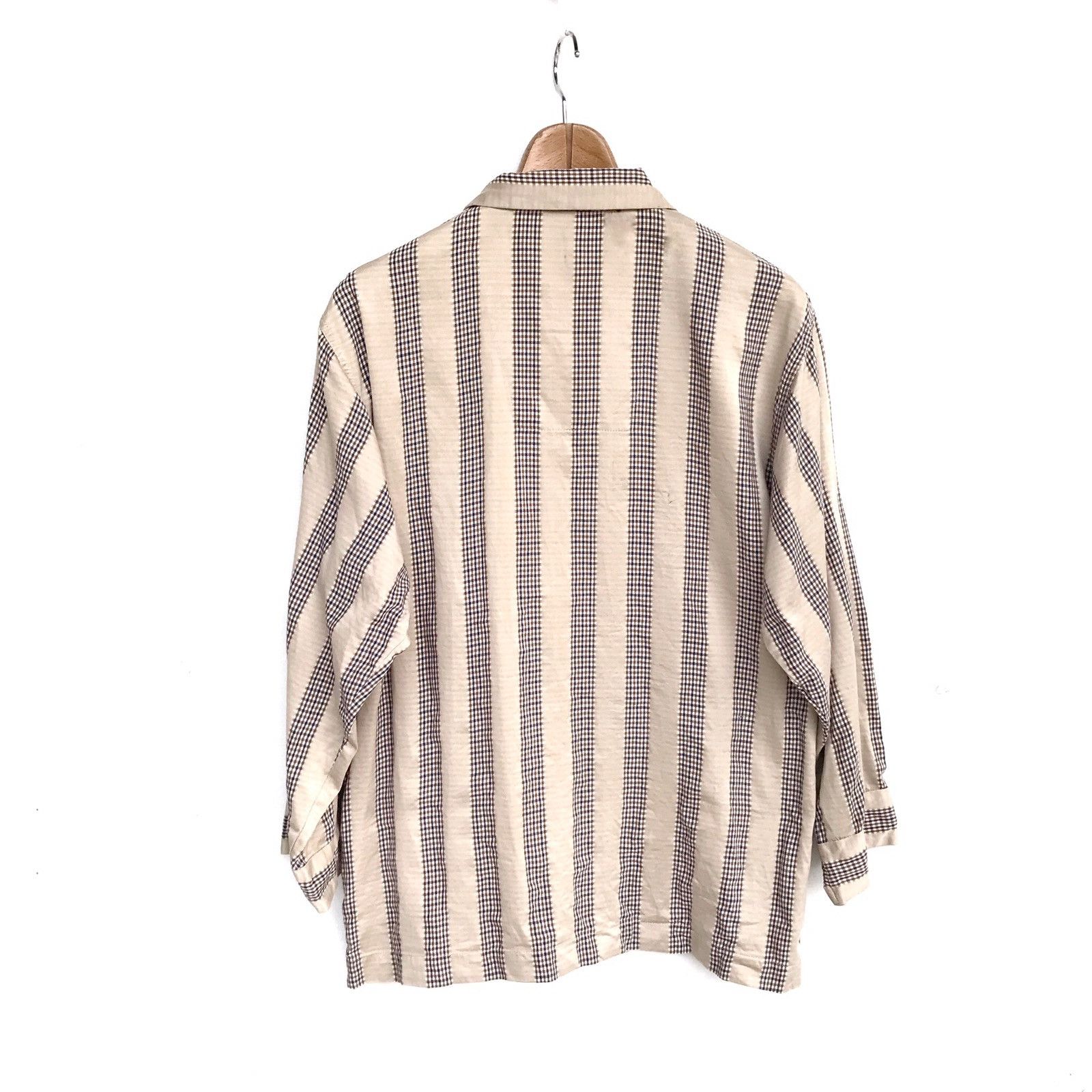 Aquascutum Vintage Aquascutum Lining Stripe Tartans Long Sleeve Shirt Size US M / EU 48-50 / 2 - 2 Thumbnail