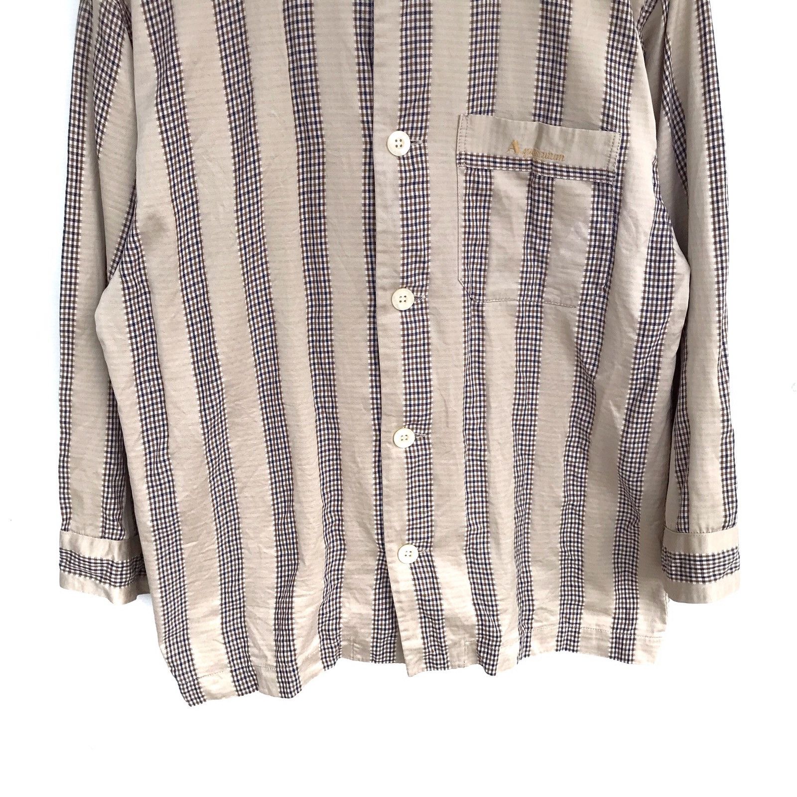 Aquascutum Vintage Aquascutum Lining Stripe Tartans Long Sleeve Shirt Size US M / EU 48-50 / 2 - 4 Thumbnail