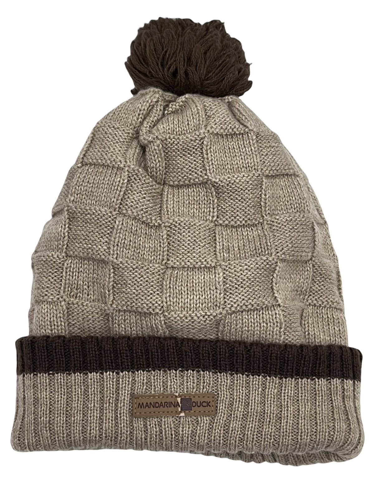 Mandarina Duck RARE🦆MANDARINA DUCK Basketweave Knitted Acrylic Wool Beanie Size ONE SIZE - 5 Thumbnail