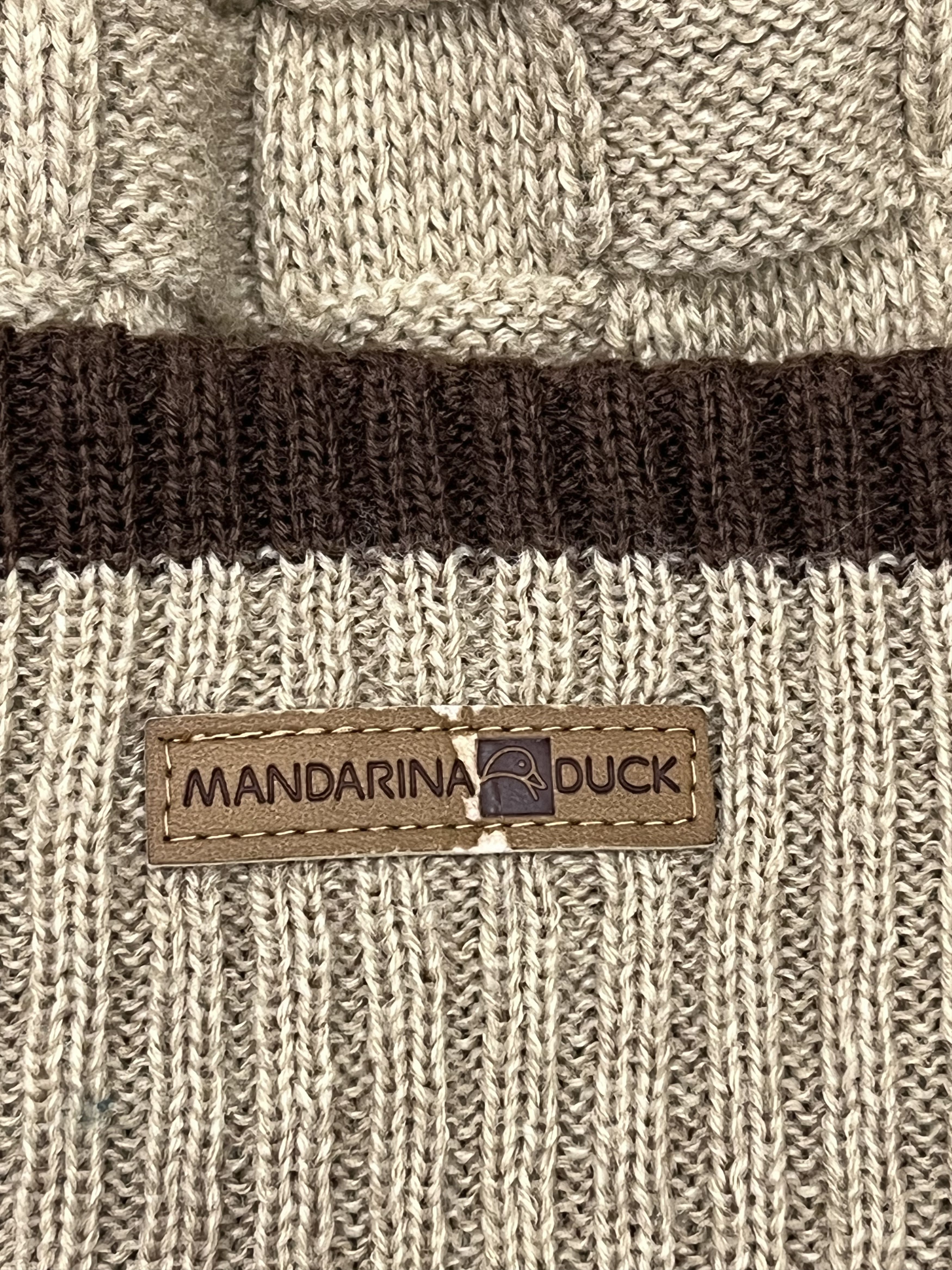 Mandarina Duck RARE🦆MANDARINA DUCK Basketweave Knitted Acrylic Wool Beanie Size ONE SIZE - 7 Thumbnail