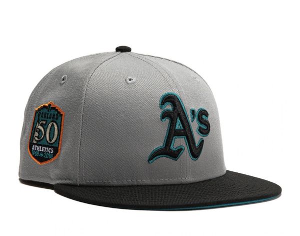 Exclusive Oakland Athletics A's New Era 59Fifty Hat 7 3/8 50th Anniversary  New!