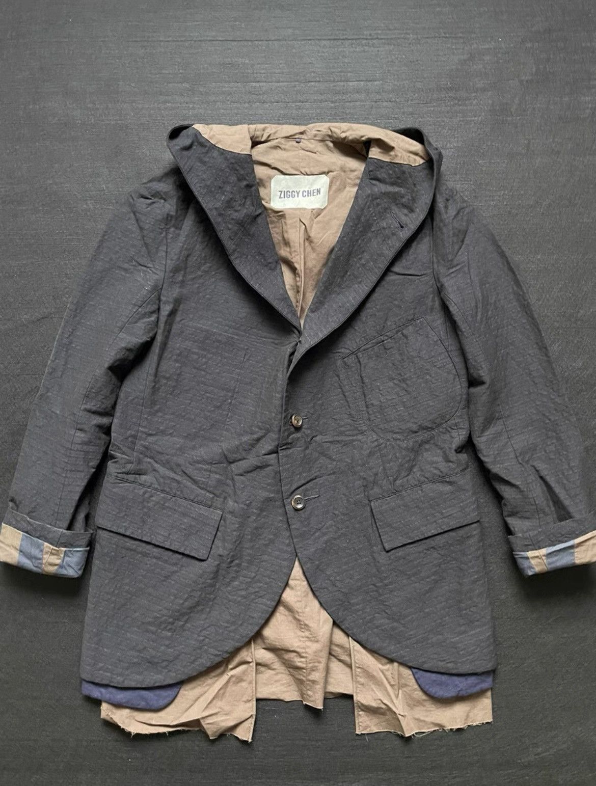 Ziggy Chen 16AW layered hooded jacket