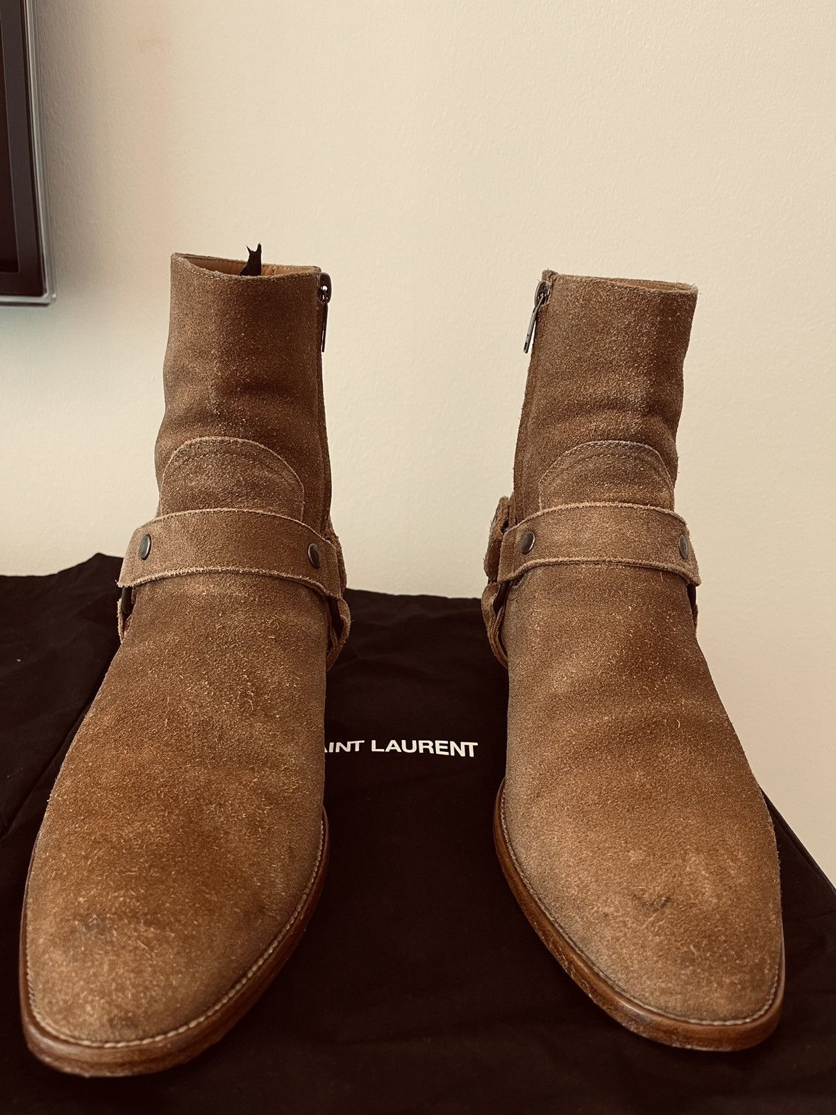 Saint Laurent Paris Saint Laurent FW15 Wyatt harness boots Tobacco 