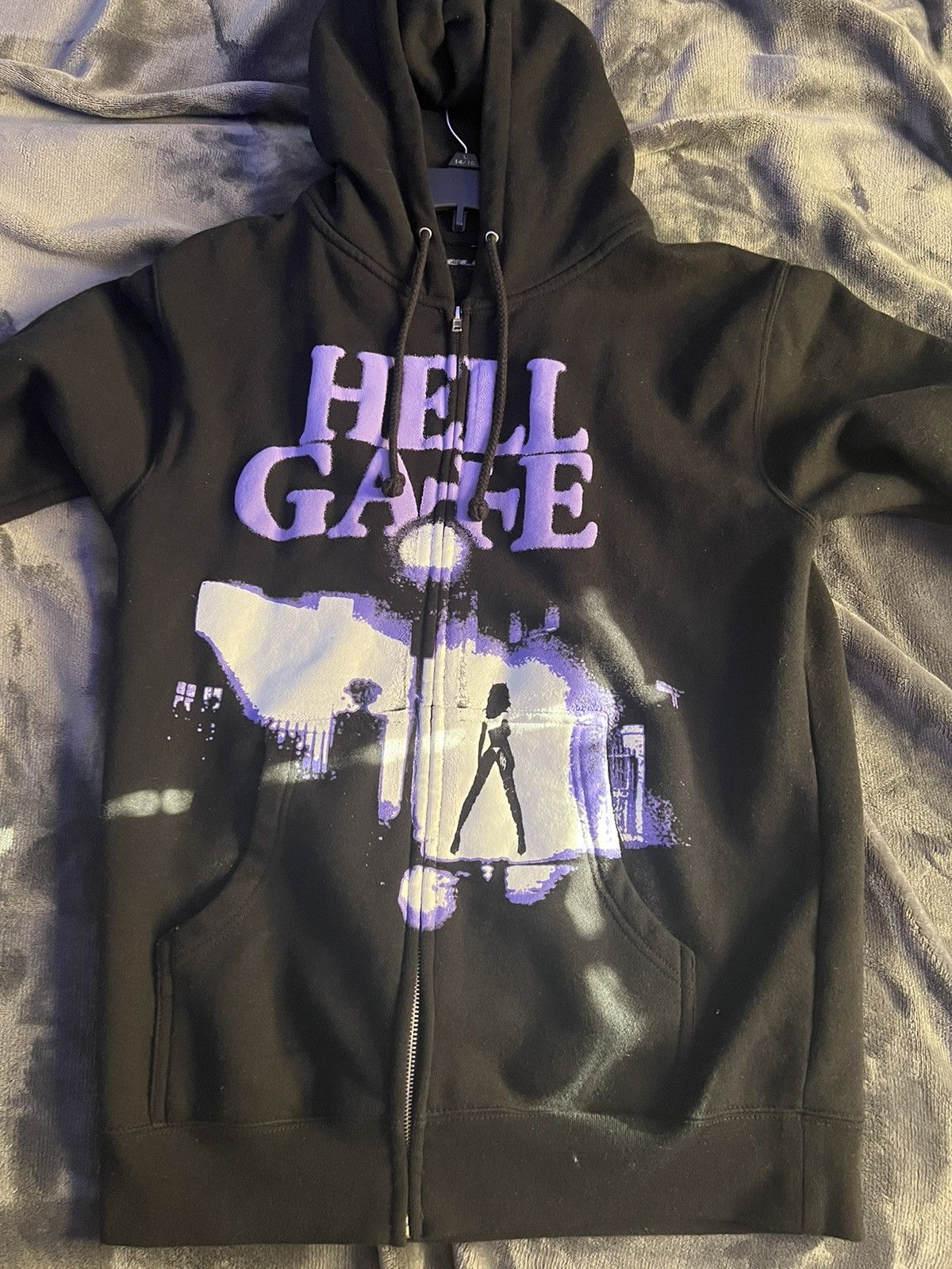 Hellgate LA Purple Exorcist Hoodie Zip sold Up