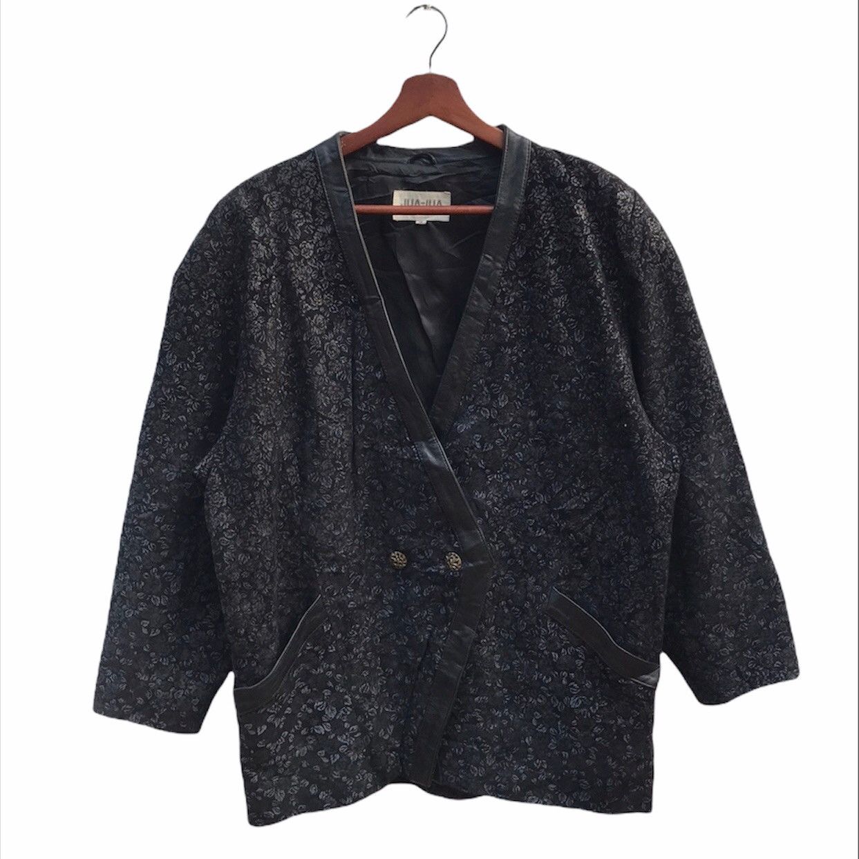 Branded Leather Jha-Jha By Fook Designer Leather Full Print Blazer Coat Size US L / EU 52-54 / 3 - 1 Thumbnail