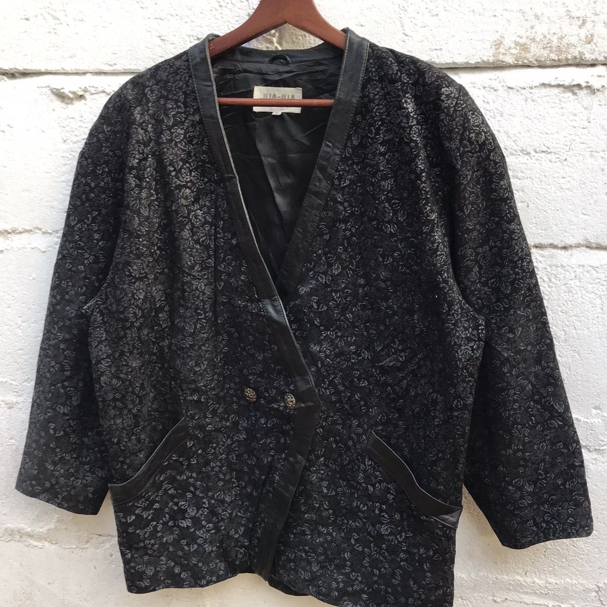 Branded Leather Jha-Jha By Fook Designer Leather Full Print Blazer Coat Size US L / EU 52-54 / 3 - 3 Thumbnail
