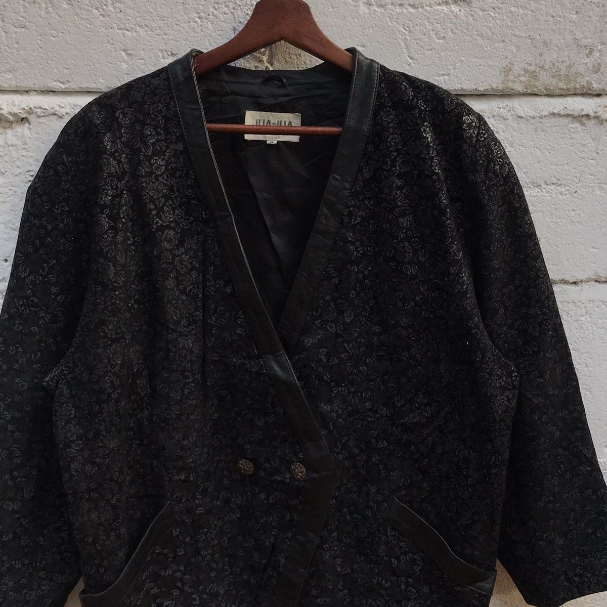 Branded Leather Jha-Jha By Fook Designer Leather Full Print Blazer Coat Size US L / EU 52-54 / 3 - 4 Thumbnail