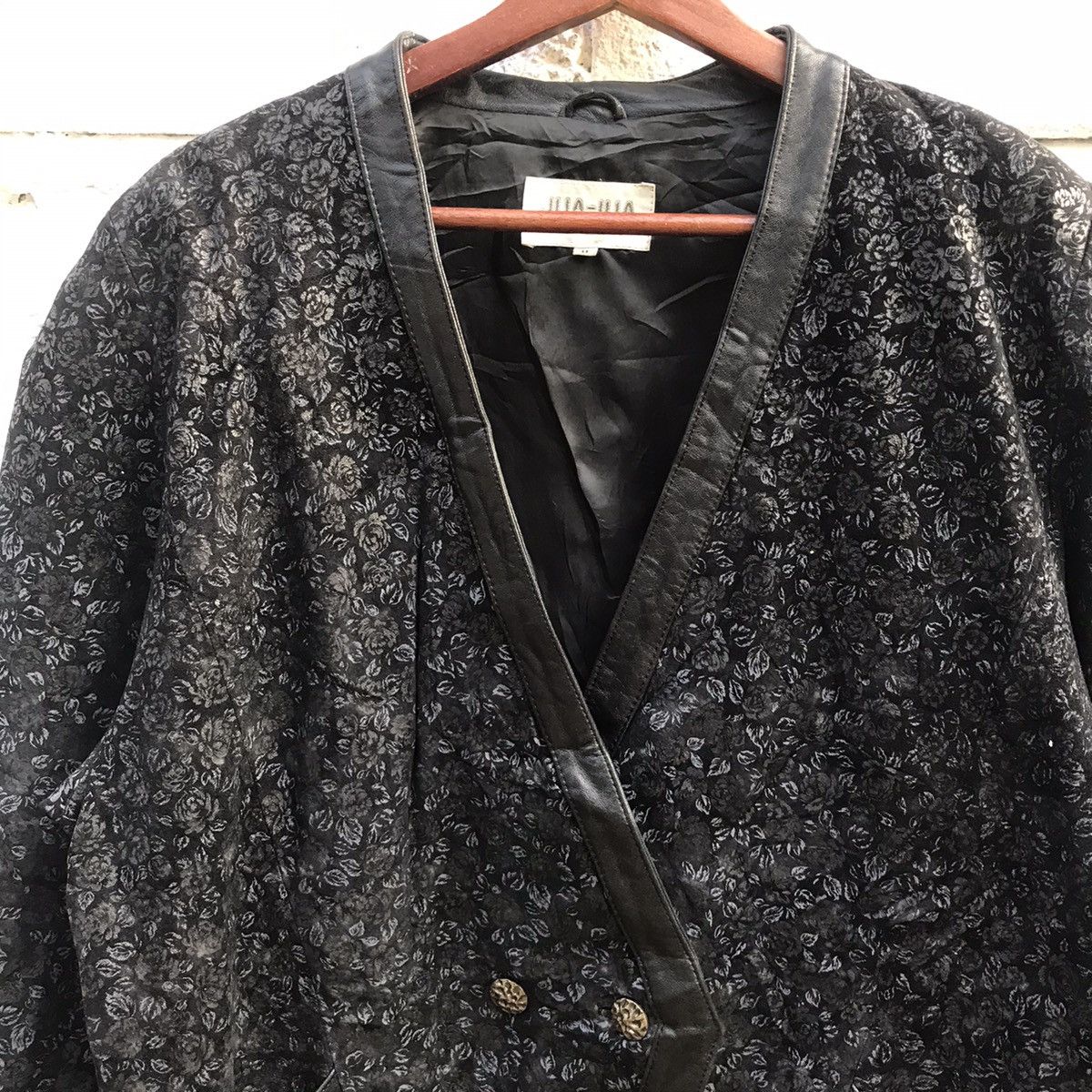 Branded Leather Jha-Jha By Fook Designer Leather Full Print Blazer Coat Size US L / EU 52-54 / 3 - 6 Thumbnail