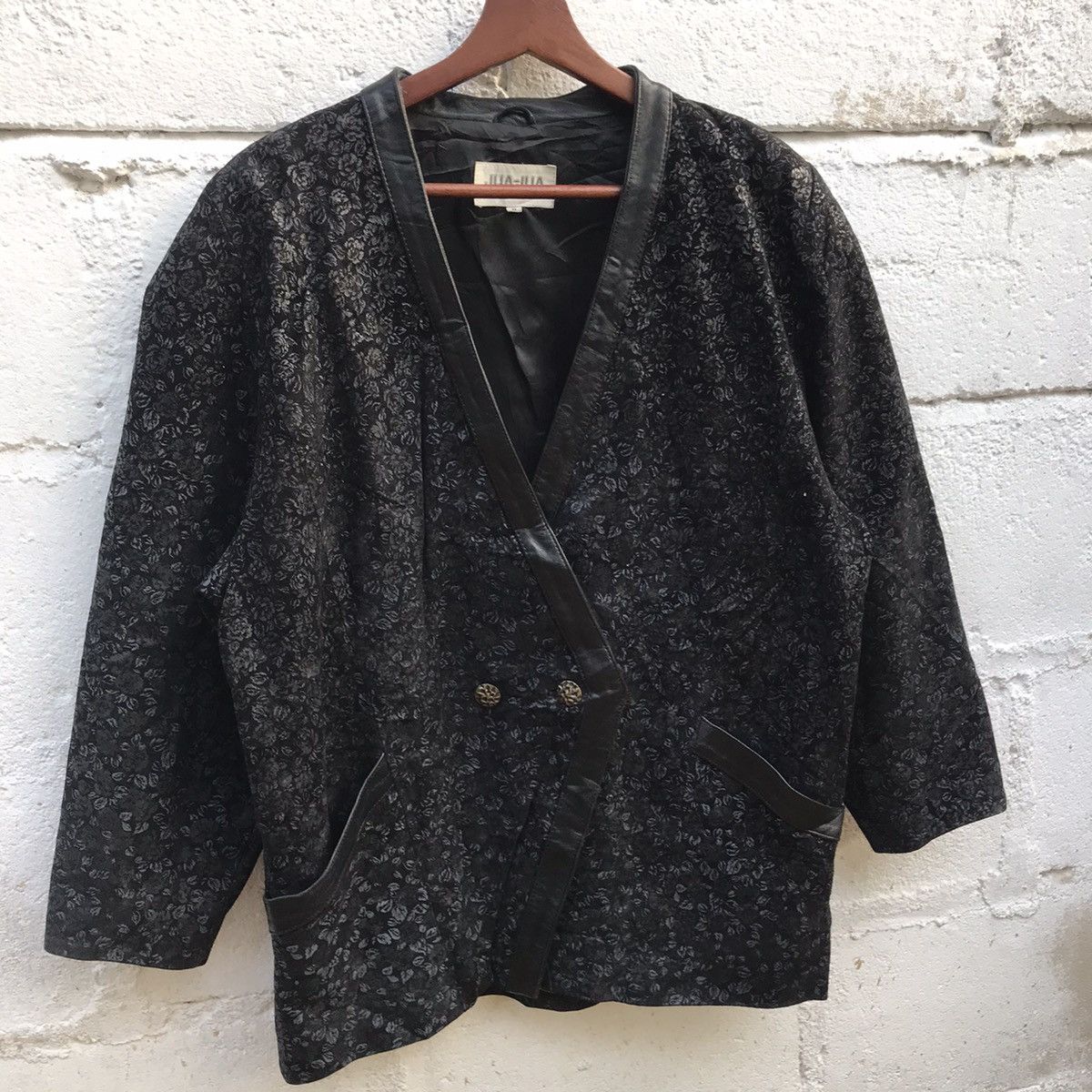 Branded Leather Jha-Jha By Fook Designer Leather Full Print Blazer Coat Size US L / EU 52-54 / 3 - 2 Thumbnail