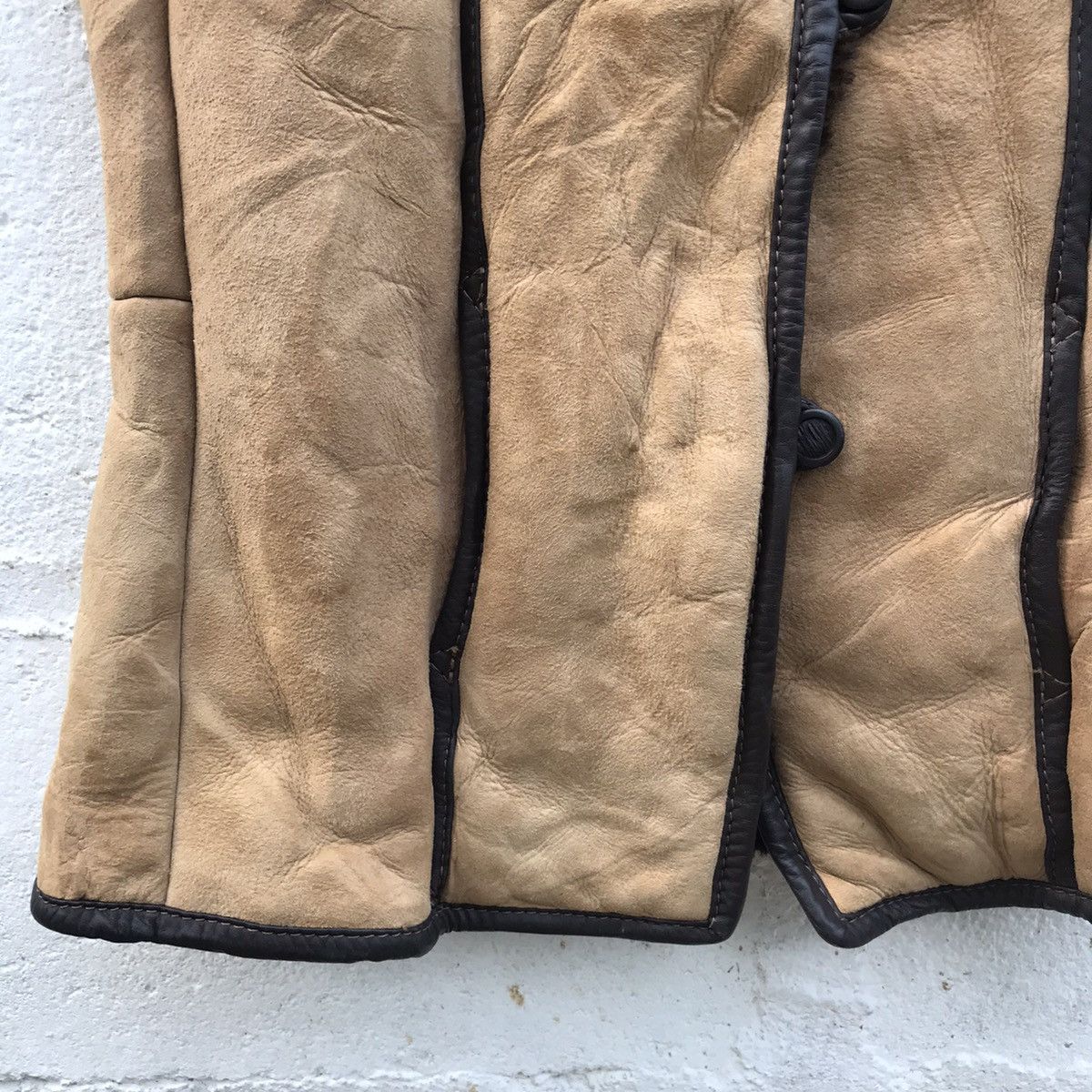 Leather Vintage Knight Tailor Shearling Sheepskin Vest Jacket Size US M / EU 48-50 / 2 - 5 Thumbnail