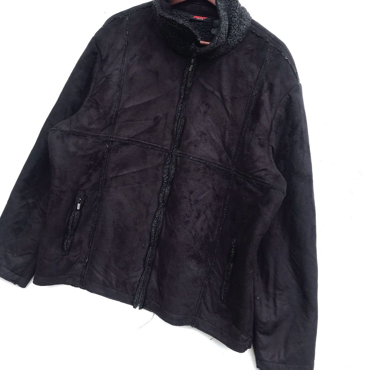 DKNY DKNY Leather Zipper Sweatshirt Size US L / EU 52-54 / 3 - 3 Thumbnail
