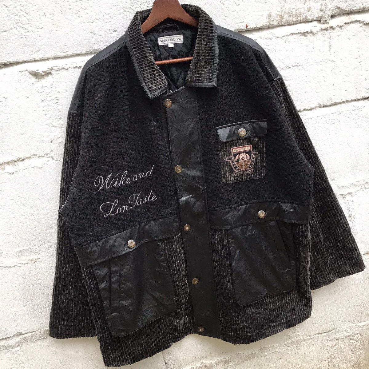 Japanese Brand Vintage Wike&Lon Leather Wool Jacket Size US L / EU 52-54 / 3 - 2 Thumbnail