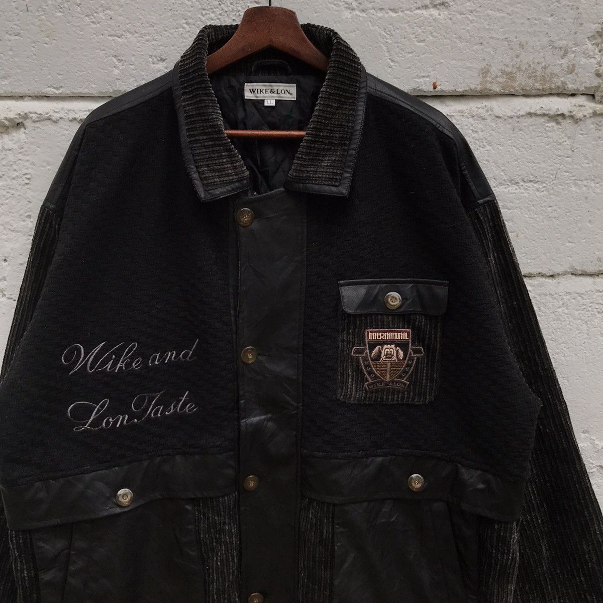 Japanese Brand Vintage Wike&Lon Leather Wool Jacket Size US L / EU 52-54 / 3 - 4 Thumbnail