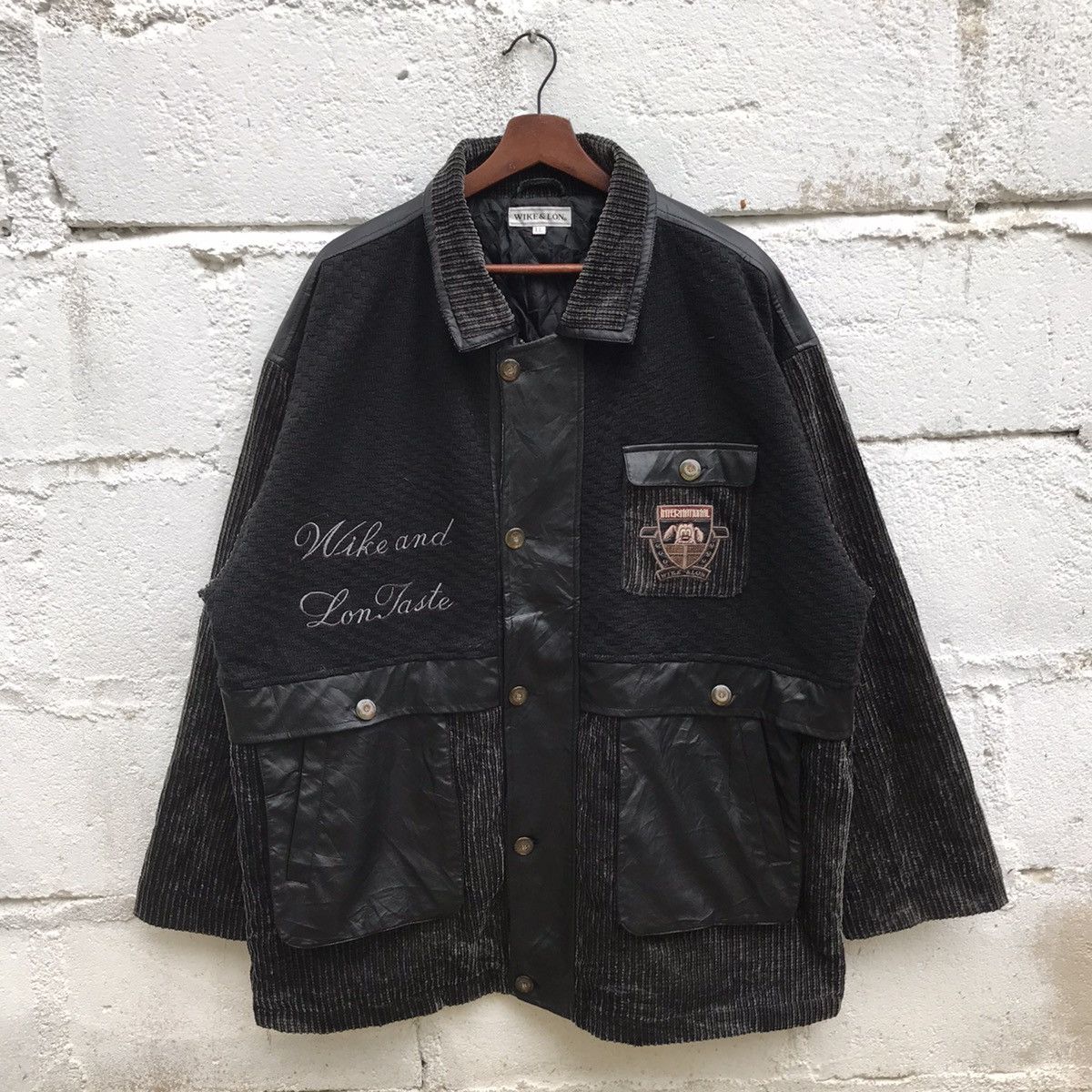Japanese Brand Vintage Wike&Lon Leather Wool Jacket Size US L / EU 52-54 / 3 - 1 Thumbnail