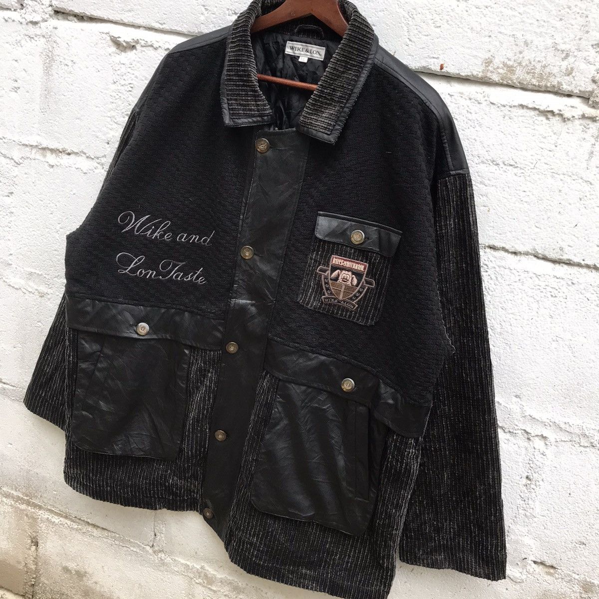 Japanese Brand Vintage Wike&Lon Leather Wool Jacket Size US L / EU 52-54 / 3 - 3 Thumbnail