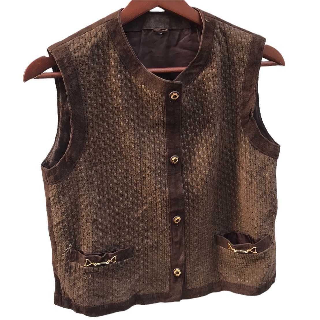 Japanese Brand Vintage Mylene Leather Vest Jacket Size US S / EU 44-46 / 1 - 2 Thumbnail