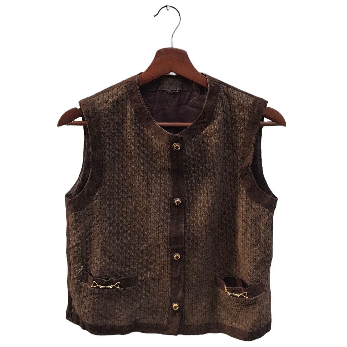 Japanese Brand Vintage Mylene Leather Vest Jacket Size US S / EU 44-46 / 1 - 1 Thumbnail