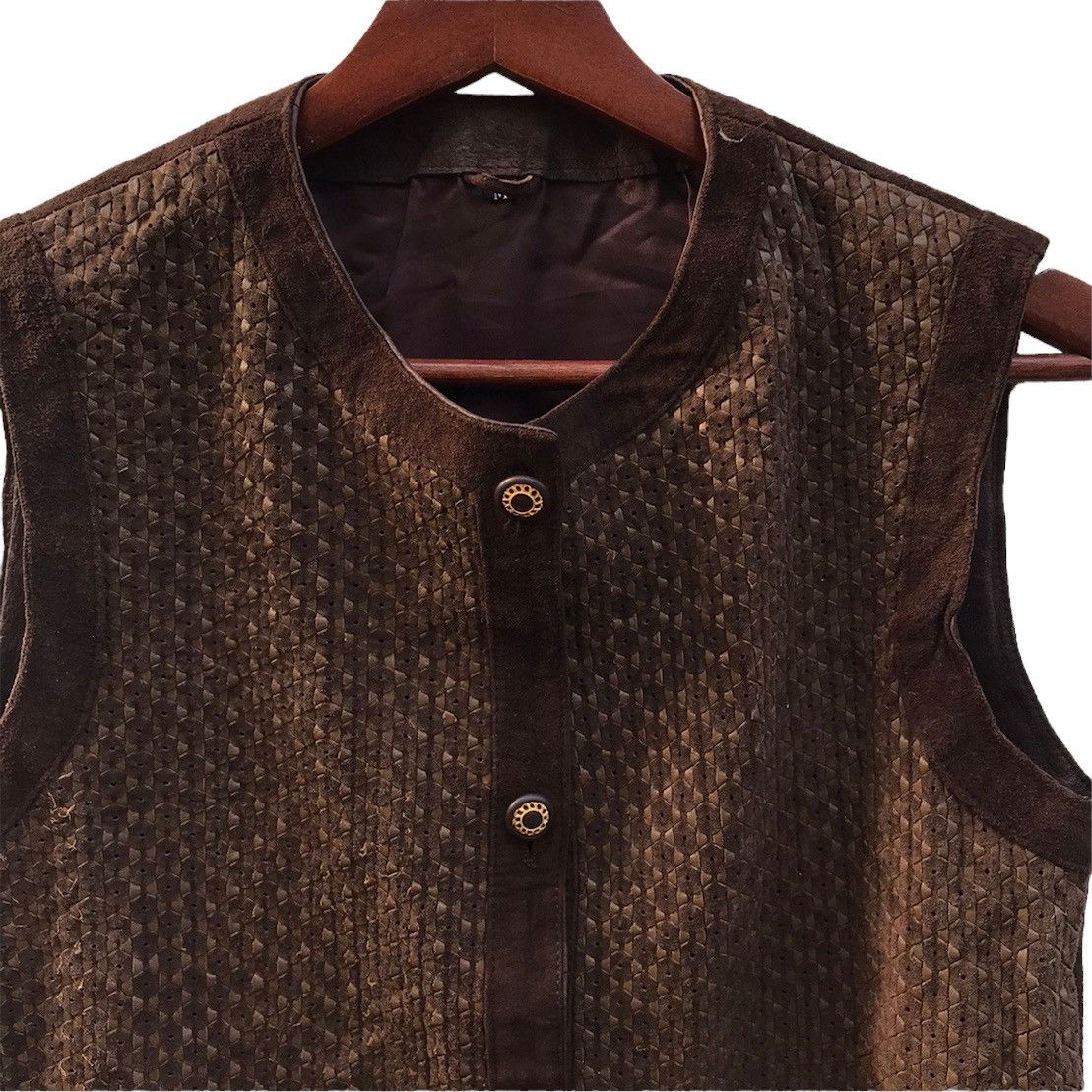Japanese Brand Vintage Mylene Leather Vest Jacket Size US S / EU 44-46 / 1 - 4 Thumbnail