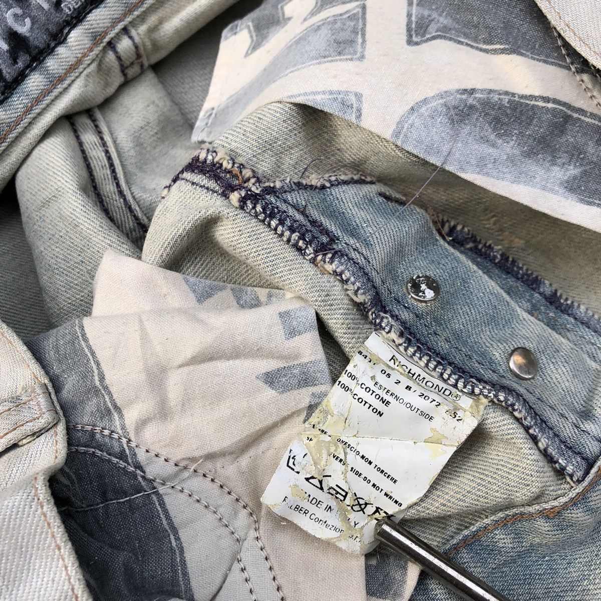 John Richmond Vintage Richmond Denim Glitter Painted Pants Size US 30 / EU 46 - 10 Thumbnail